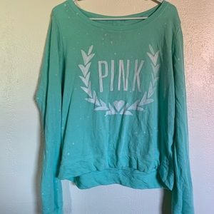 PINK Set - Mint Green Sweat Shirt + Sweat Pants